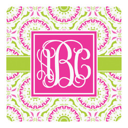 Pink & Green Suzani Square Decal - Small (Personalized)