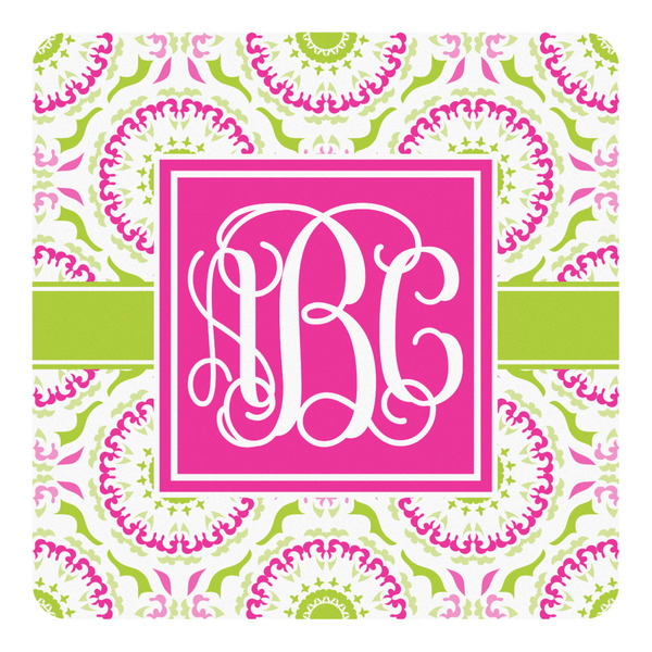 Custom Pink & Green Suzani Square Decal - XLarge (Personalized)