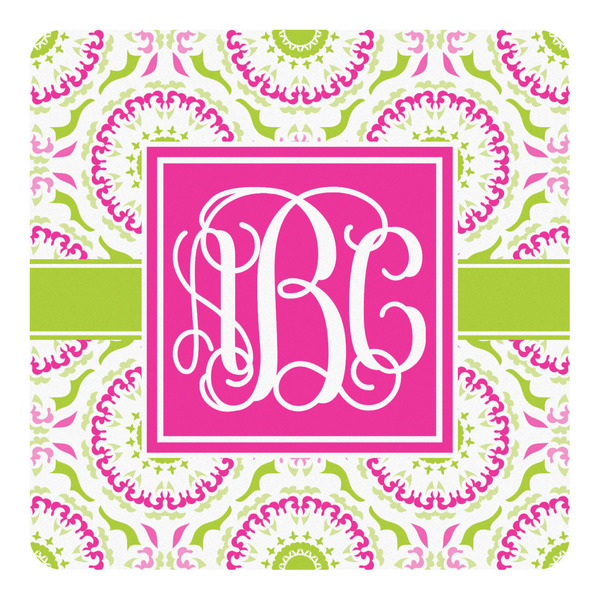 Custom Pink & Green Suzani Square Decal - Small (Personalized)
