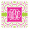 Pink & Green Suzani Square Decal