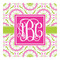 Pink & Green Suzani Square Decal - Small (Personalized)