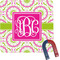 Pink & Green Suzani Square Fridge Magnet (Personalized)
