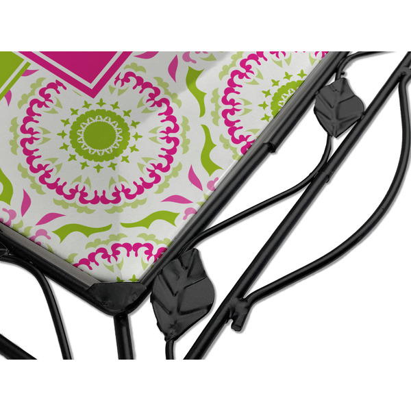 Pink & Green Suzani Square Trivet - Detail