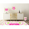 Pink & Green Suzani Square Wall Decal Wooden Desk