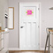 Pink & Green Suzani Square Wall Decal on Door