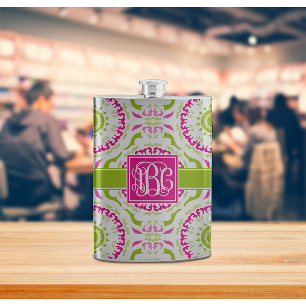 Pink & Green Suzani Stainless Steel Flask - LIFESTYLE 2