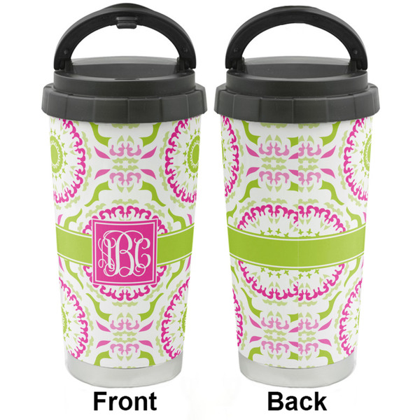 Pink & Green Suzani Stainless Steel Travel Cup - Apvl