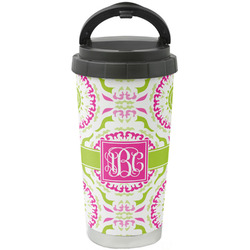 Pink & Green Suzani Stainless Steel Coffee Tumbler (Personalized)