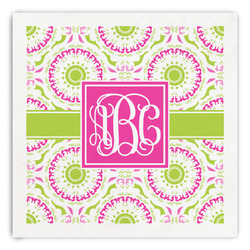 Pink & Green Suzani Paper Dinner Napkins (Personalized)