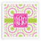 Pink & Green Suzani Paper Dinner Napkin - Front View