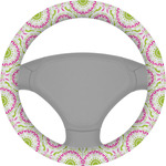Pink & Green Suzani Steering Wheel Cover (Personalized)
