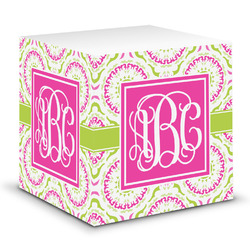 Pink & Green Suzani Sticky Note Cube (Personalized)