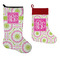 Pink & Green Suzani Stockings - Side by Side compare