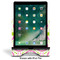 Pink & Green Suzani Stylized Tablet Stand - Front with ipad