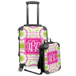 Pink & Green Suzani Kids 2-Piece Luggage Set - Suitcase & Backpack (Personalized)