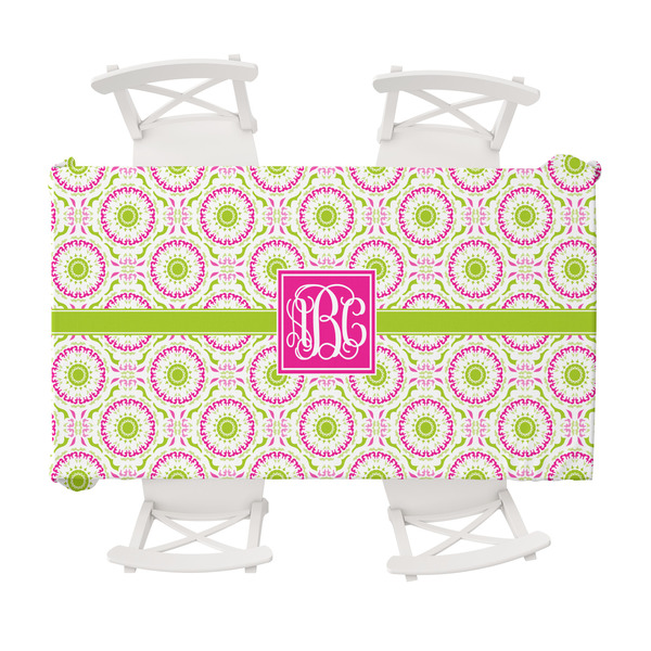 Custom Pink & Green Suzani Tablecloth - 58"x102" (Personalized)