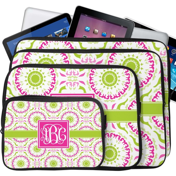 Pink & Green Suzani Tablet & Laptop Case Sizes