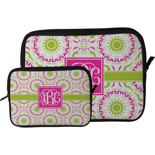 Pink & Green Suzani Tablet Sleeve (Size Comparison)