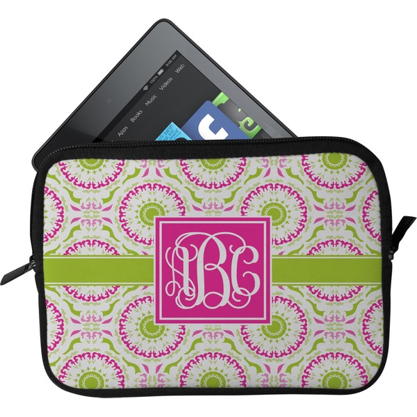 Custom Pink & Green Suzani Tablet Case / Sleeve (Personalized)