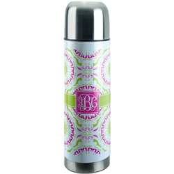 Pink & Green Suzani Stainless Steel Thermos (Personalized)