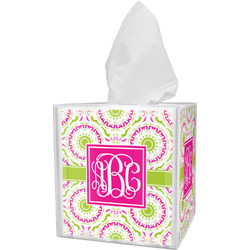 Pink & Green Suzani Tissue Box Cover (Personalized)
