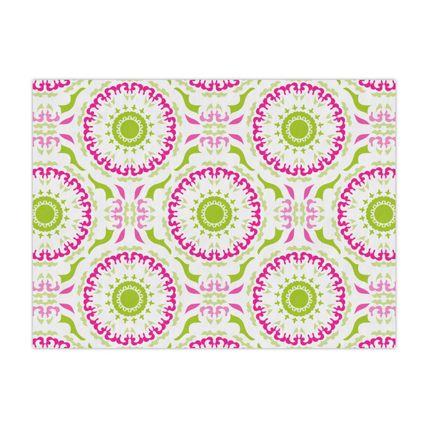 Custom Pink & Green Suzani Large Tissue Papers Sheets - Heavyweight