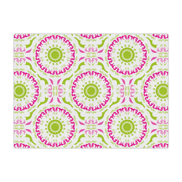 Custom Pink & Green Suzani Tissue Paper Sheets - Large - Heavyweight