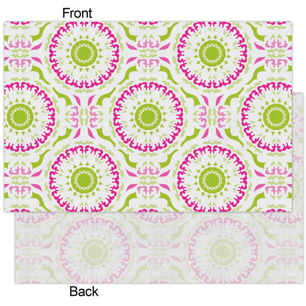 Pink & Green Suzani Tissue Paper - Heavyweight - XL - Front & Back