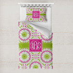 Pink & Green Suzani Toddler Bedding w/ Monogram