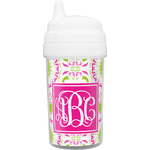Pink & Green Suzani Toddler Sippy Cup (Personalized)