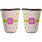 Pink & Green Suzani Trash Can Black - Front and Back - Apvl