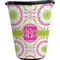 Pink & Green Suzani Waste Basket - Single Sided (Black) (Personalized)