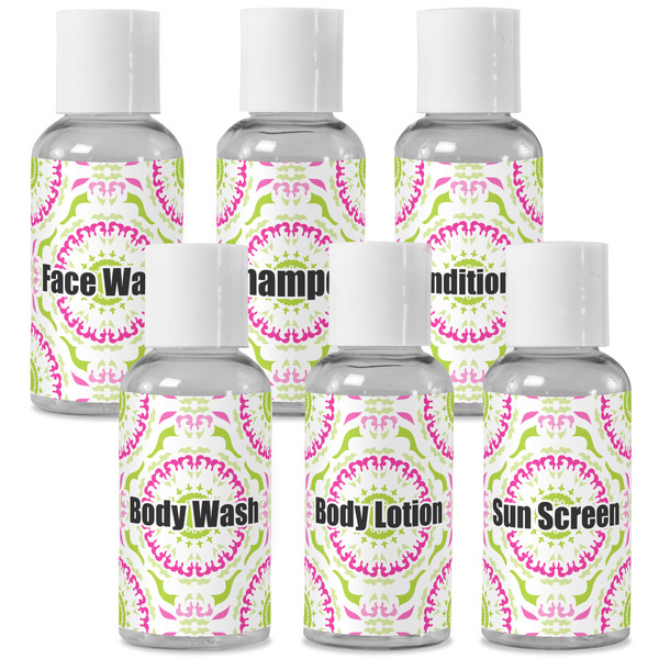 Custom Pink & Green Suzani Travel Bottles (Personalized)