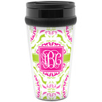 Pink & Green Suzani Acrylic Travel Mug without Handle (Personalized)