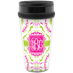 Pink & Green Suzani Acrylic Travel Mug without Handle (Personalized)
