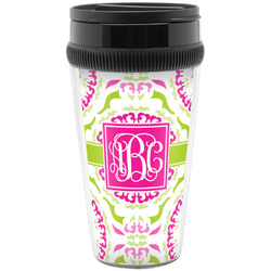 Pink & Green Suzani Acrylic Travel Mug without Handle (Personalized)