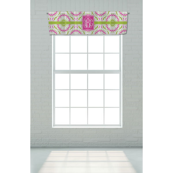 Pink & Green Suzani Valance - On window