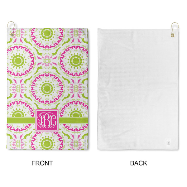 Pink & Green Suzani Waffle Weave Golf Towel - Approval