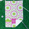 Pink & Green Suzani Waffle Weave Golf Towel - In Context