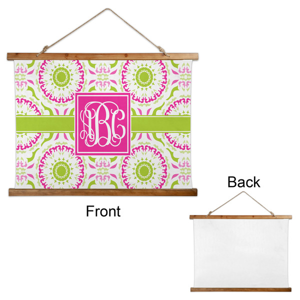 Pink & Green Suzani Wall Hanging Tapestry - Landscape - APPROVAL