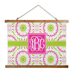 Pink & Green Suzani Wall Hanging Tapestry - Wide (Personalized)