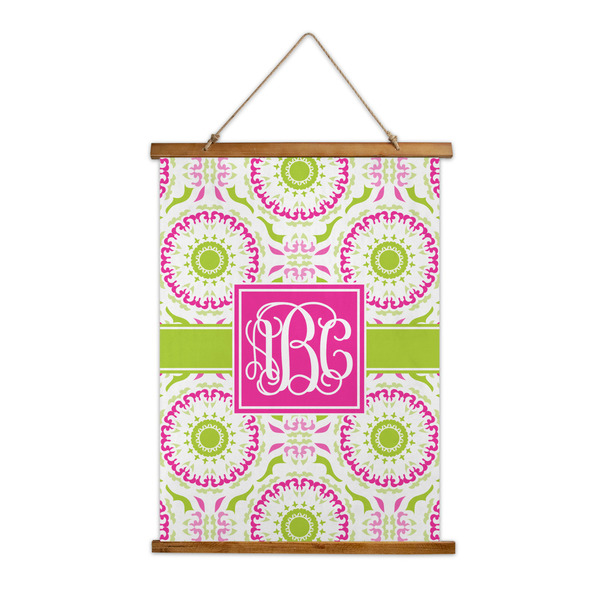 Custom Pink & Green Suzani Wall Hanging Tapestry - Tall (Personalized)