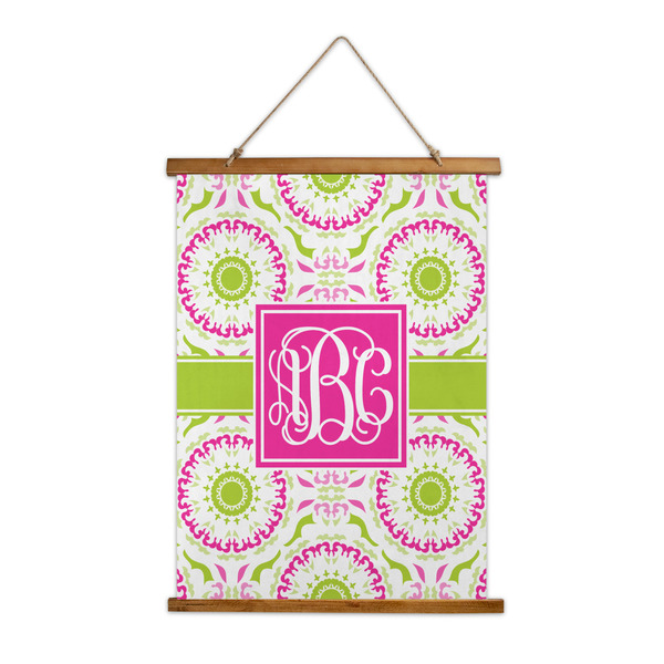 Custom Pink & Green Suzani Wall Hanging Tapestry - Tall (Personalized)