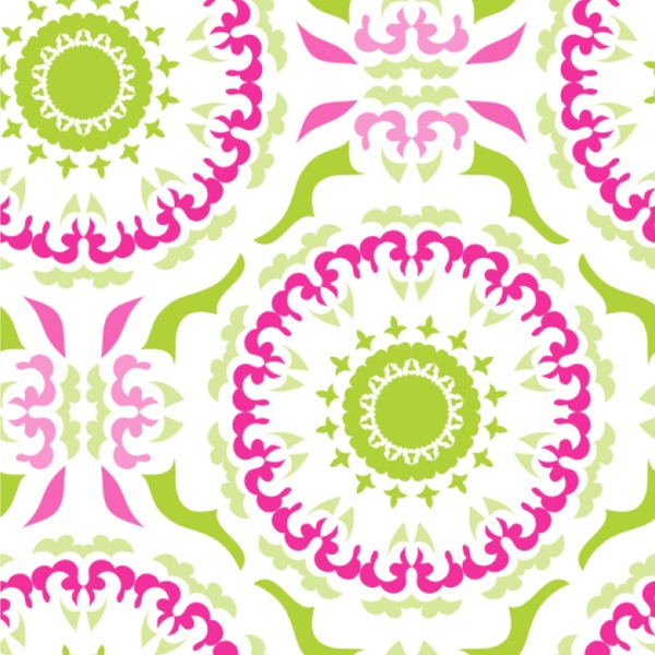 Custom Pink & Green Suzani Wallpaper & Surface Covering (Peel & Stick 24"x 24" Sample)