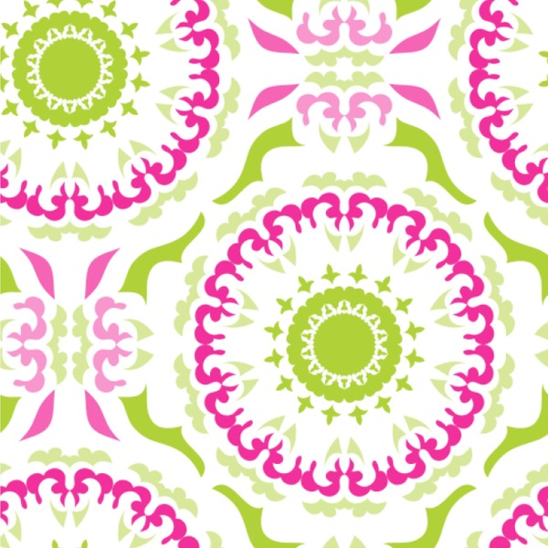 Custom Pink & Green Suzani Wallpaper & Surface Covering (Water Activated 24"x 24" Sample)