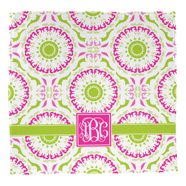 Pink & Green Suzani Washcloth - Front - No Soap