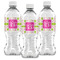 Pink & Green Suzani Water Bottle Labels - Front View
