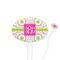 Pink & Green Suzani Oval Plastic Stir Sticks (Personalized)