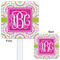 Pink & Green Suzani White Plastic Stir Stick - Double Sided - Approval