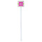 Pink & Green Suzani White Plastic Stir Stick - Double Sided - Square - Single Stick